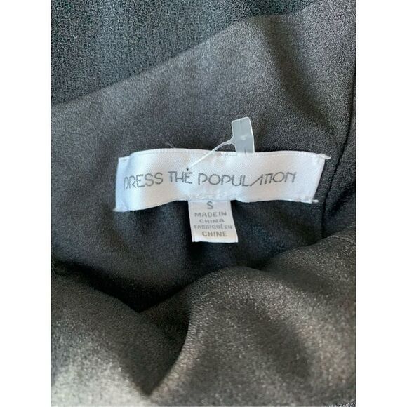 Dress the Population Tessa Crepe Mermaid Midi Dress In Black - Picture 9 of 14